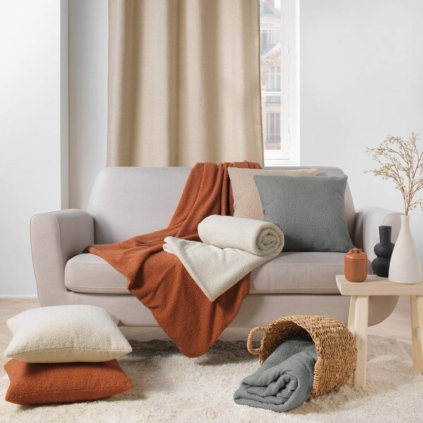 Červenooranžová fleecová deka 180x220 cm Curly Wooly – douceur d'intérieur