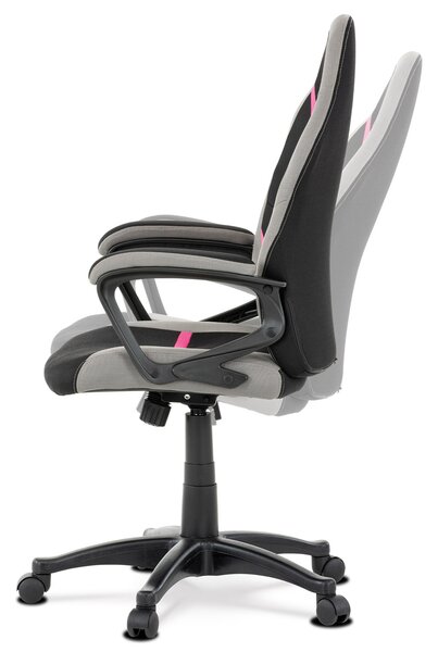 NovýNábytok.sk Herná stolička/kreslo Leira-L611-PINK (čierna + sivá + ružová). Vlastná spoľahlivá doprava až k Vám domov. 1042683