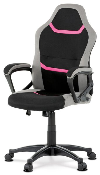 NovýNábytok.sk Herná stolička/kreslo Leira-L611-PINK (čierna + sivá + ružová). Vlastná spoľahlivá doprava až k Vám domov. 1042683