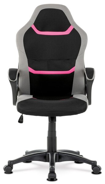NovýNábytok.sk Herná stolička/kreslo Leira-L611-PINK (čierna + sivá + ružová). Vlastná spoľahlivá doprava až k Vám domov. 1042683