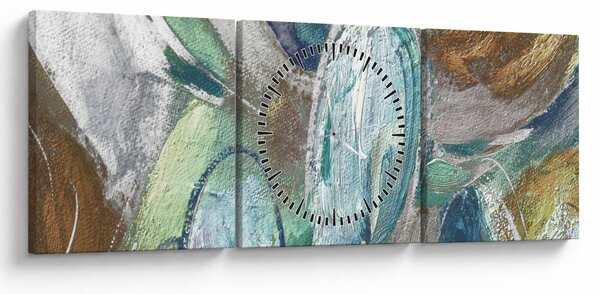 Obraz - Abstraktné maľba postavy (s hodinami) (90x30 cm)