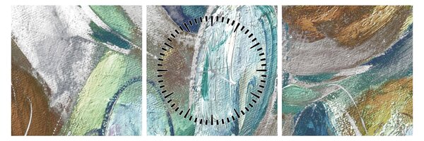 Obraz - Abstraktné maľba postavy (s hodinami) (90x30 cm)