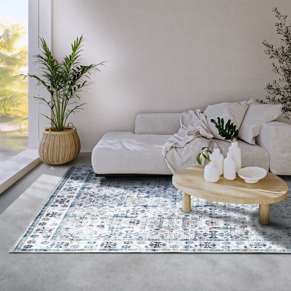 Svetlomodrý koberec 160x230 cm Saveh Cream Blue – Elle Decoration
