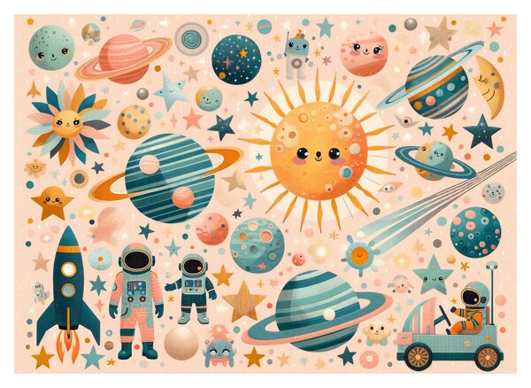 Sklenený obraz - Kúsky z vesmíru (70x50 cm)