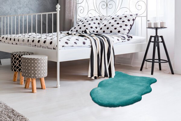 UMELÁ KOŽUŠINA, 60/90 cm, tyrkysová - Online Only bytové doplnky, Online Only
