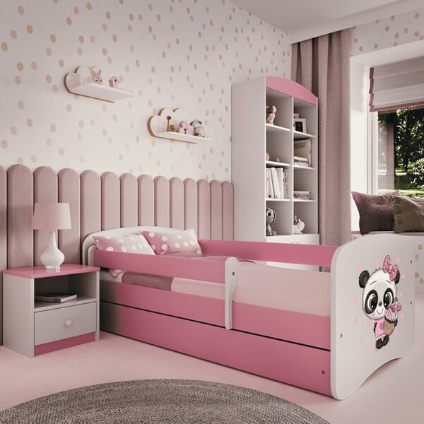 Kocot kids Detská posteľ Babydreams panda ružová, variant 70x140, bez šuplíků, bez matrace