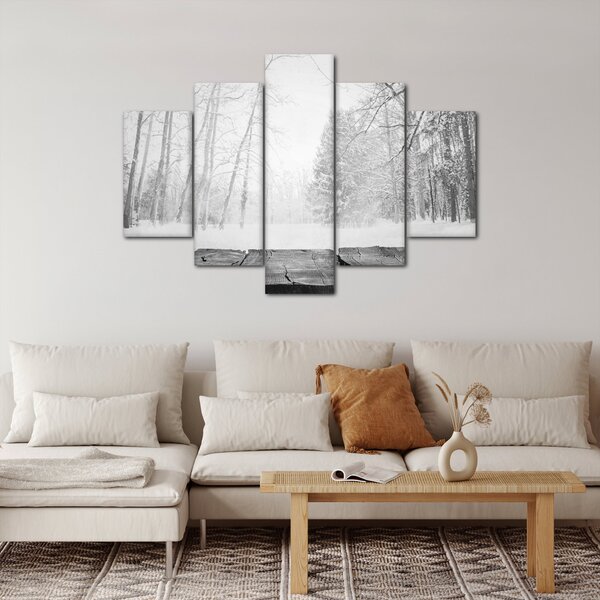 Obraz - Drevené mólo v zime (150x105 cm)