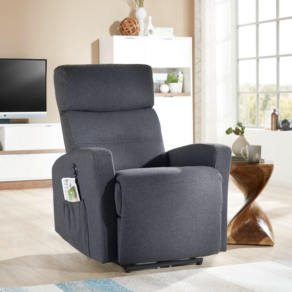 TV KRESLO, kov, textil, antracitová Carryhome - Kreslá