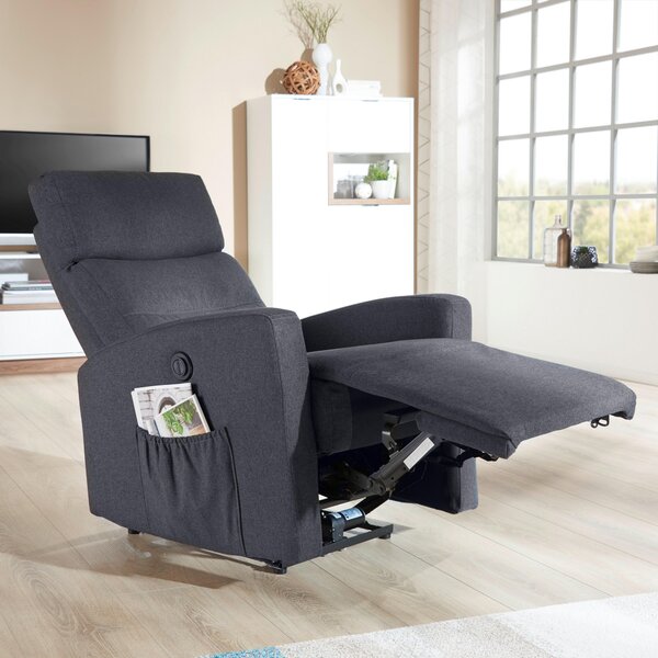 TV KRESLO, kov, textil, antracitová Carryhome - Kreslá