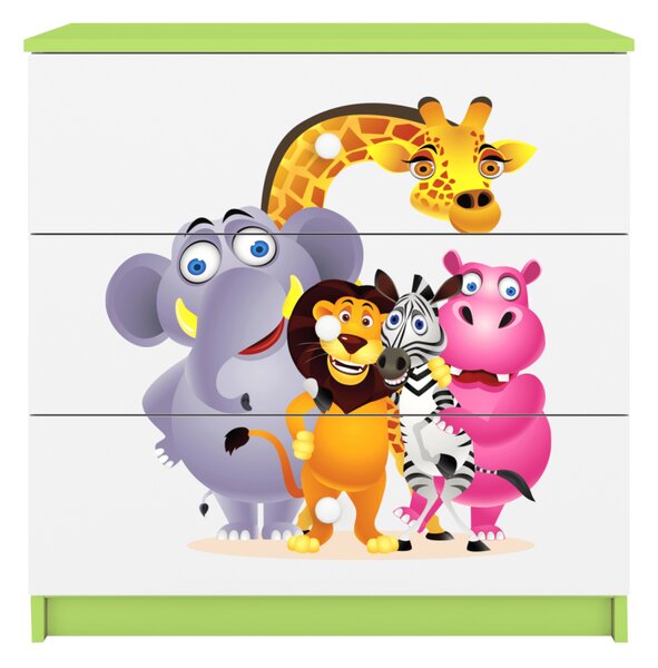 Kocot kids Komoda Babydreams 80 cm ZOO zelená