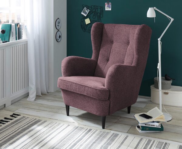 KRESLO UŠIAK, textil, kompozitné drevo, baklažánová MID.YOU - Online Only obývacie izby, Online Only
