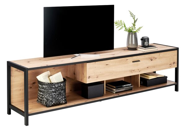 SKRINKA POD TV, antracitová, farba duba, 215/57/46 cm Carryhome - TV nábytok