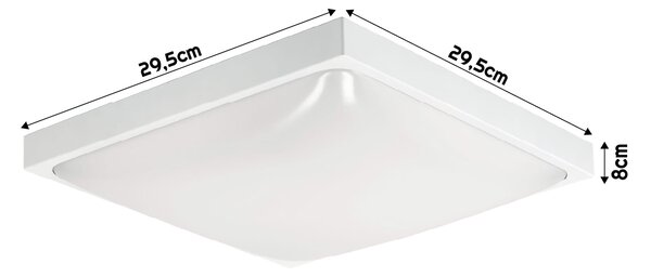 ECOLIGHT LED stropné svietidlo 2xE27 štvorcové biele