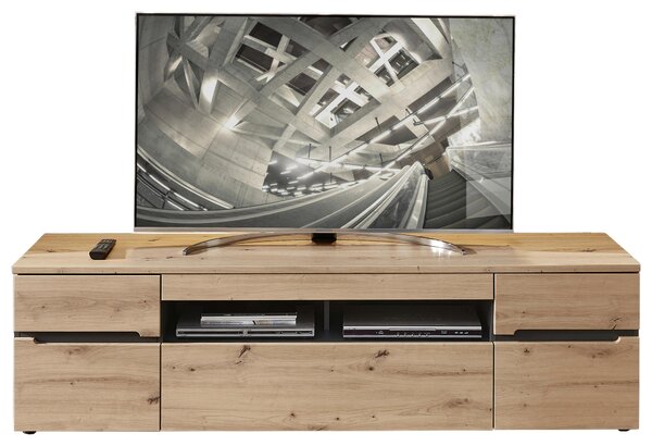 SKRINKA POD TV, grafitová, dub artisan, 192/53/47 cm Carryhome - TV nábytok