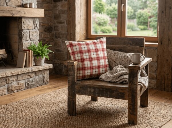 Obliečka na vankúš z mikrovlákna TARTAN HEART 45x45 cm, farebný