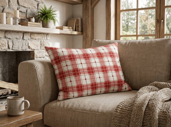 Obliečka na vankúš z mikrovlákna TARTAN HEART 50x70 cm, farebná