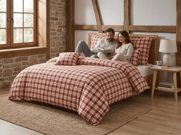 Obliečky z mikrovlákna TARTAN HEART farebné Rozmer obliečky: 70 x 90 cm | 140 x 200 cm