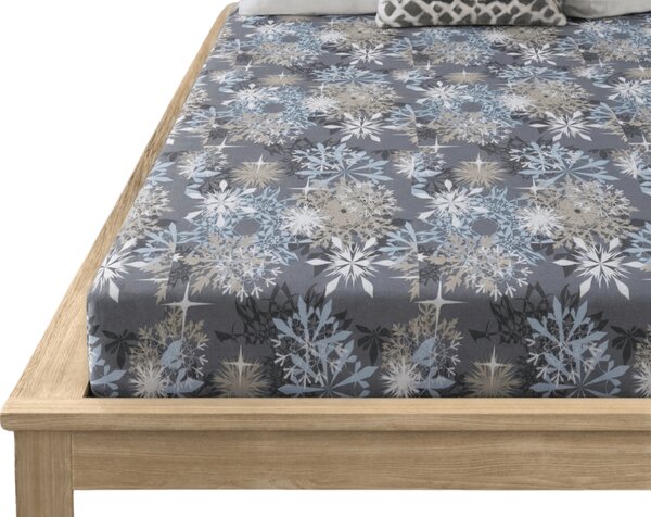 Plachta z mikrovlákna SNOWFLAKE modrosivá 90x200 cm