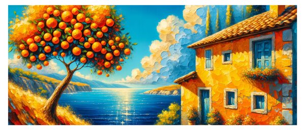 Obraz - Dom s pomarančmi II. (120x50 cm)