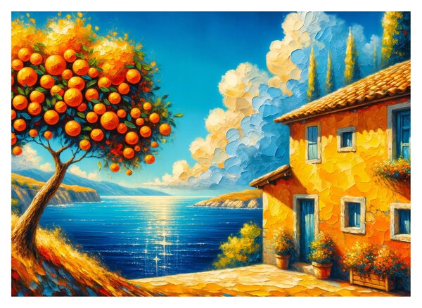Obraz - Dom s pomarančmi II. (70x50 cm)