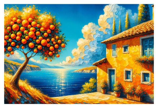 Obraz - Dom s pomarančmi II. (90x60 cm)