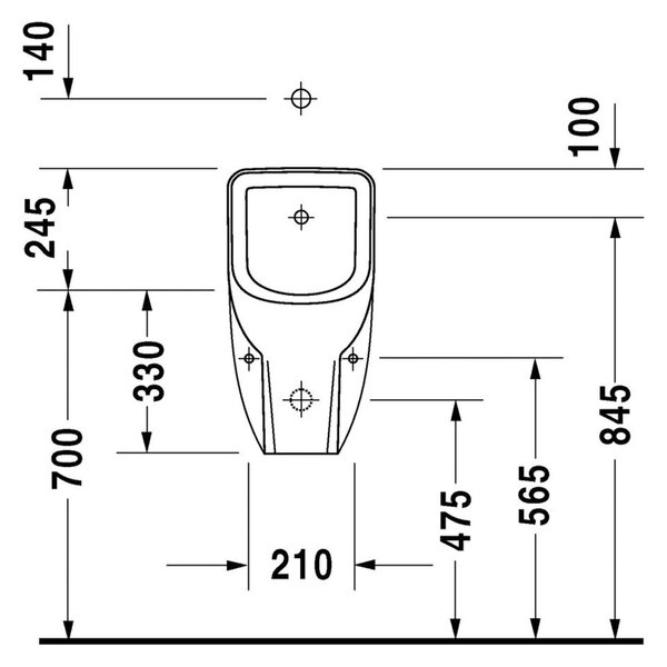 Duravit D-Code - Pisoár, biela lesklá 0828300000