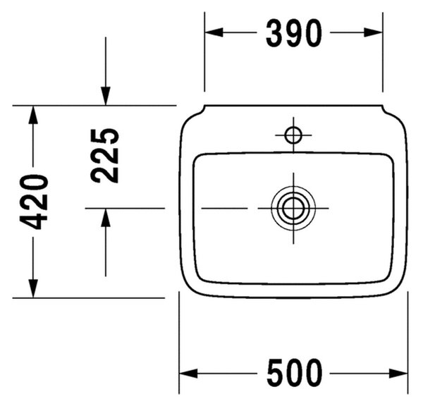 Duravit PuraVida - Umývadlo 500x420 mm, bez prepadu, biela 0720500000