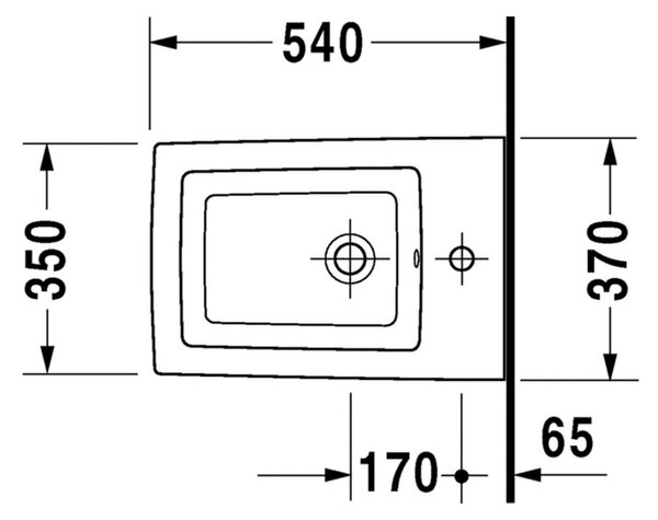 Duravit 2nd floor - Závesný bidet 540x370 mm s prepadom, biela 2254150000