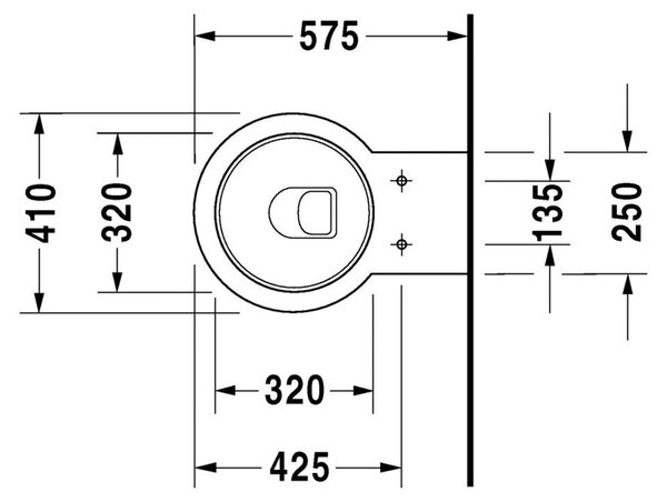 Duravit Starck 1 - Závesné WC, 410 x 575 mm, biele 0210090064