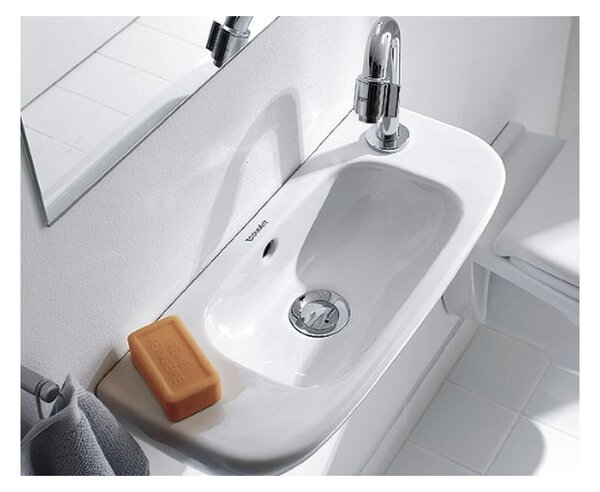 Duravit D-Code - Umývadielko 500x220 mm, otvor pre batériu vľavo, biela 07065000092