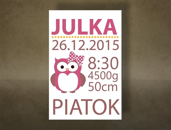 Naše dievčatko Obraz na stenu s textom