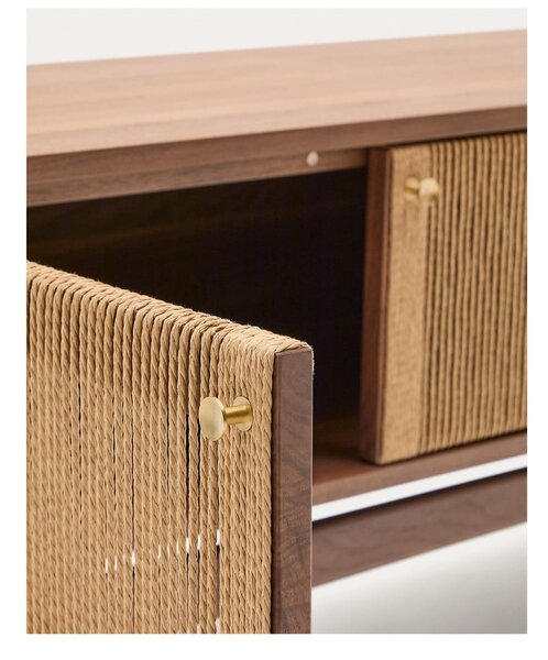 Hnedý TV stolík v dekore orecha 200x50 cm Elan – Kave Home