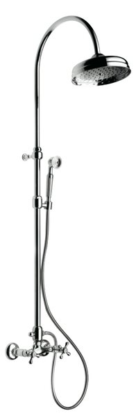 Faris Liberty - sprchová batéria nástenná, rozteč 150mm, pevná sprcha + ručná sprcha – komplet, chróm 027+AC270