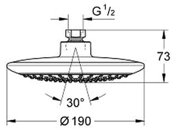 GROHE Rainshower Solo 190 - Hlavová sprcha s 1 prúdom, chróm 27370000
