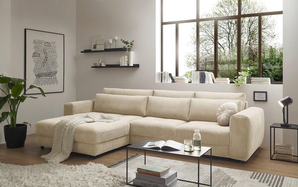 ROHOVÁ SEDAČKA, textil, kompozitné drevo, krémová MID.YOU - Sedačky, Online Only