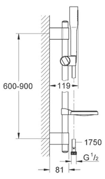 GROHE Euphoria Cosmopolitan Stick - Sprchová súprava s 1 prúdom, chróm 27368000