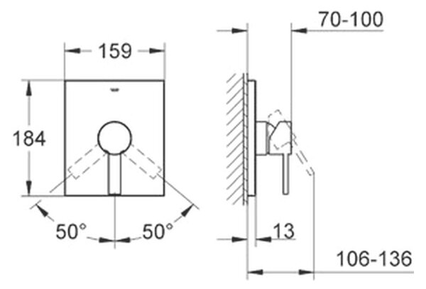 GROHE Allure - Sprchová batéria pod omietku, chróm 19317000