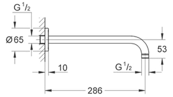 GROHE Rainshower - Sprchové rameno 286 mm, chróm 28576000