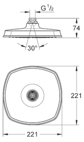 GROHE Grandera 210 - Hlavová sprcha s jedným prúdom, chróm 27974000