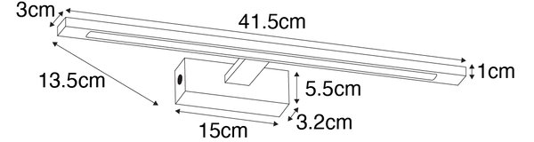 Oceľová nástenná lampa 41,5 cm vrátane LED IP44 - Jerre