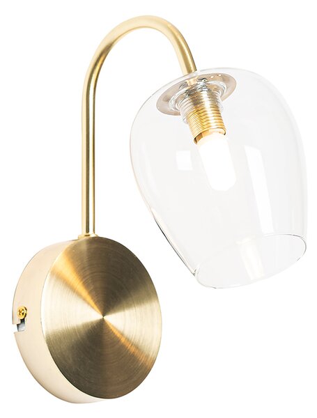 Klassieke wandlamp goud met glas - Elien
