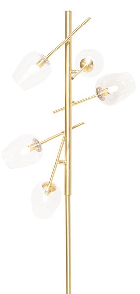 Klasická stojaca lampa zlatá so sklom 5-svetlo - Elien