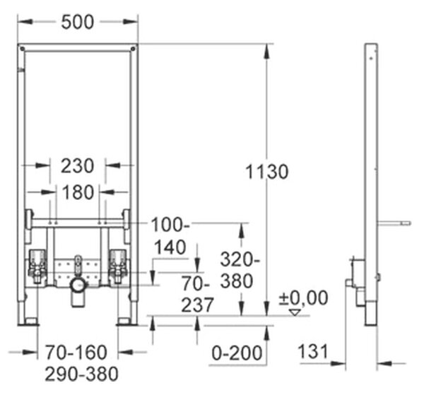 GROHE Rapid SL - Inštalačný modul pre bidet, stavebná výška 1130 mm, 38553001