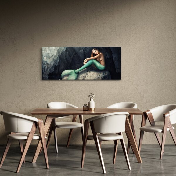 Obraz - Morská panna na skale (120x50 cm)