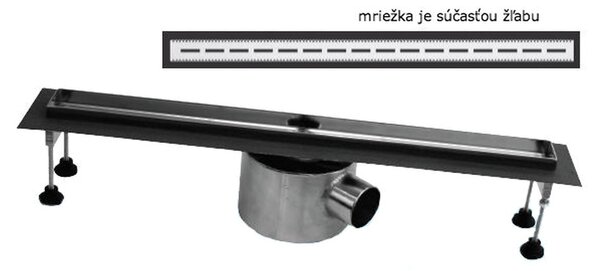 Sprchový žľab SLOT s horizontálnou prírubou, 60 cm