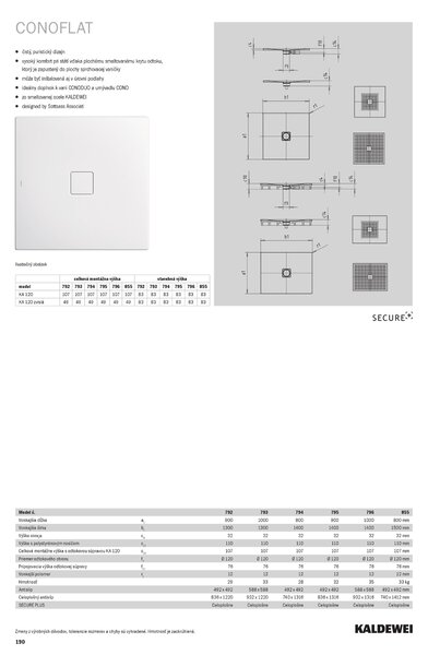 Kaldewei Conoflat - Sprchová vanička 1500x800 mm, Perl-Effekt + Antislip, alpská biela 467130003001