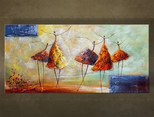 Maľovaný obraz na stenu TANEČNICE 40×80 cm - 40×80 cm / Klasický 2 cm