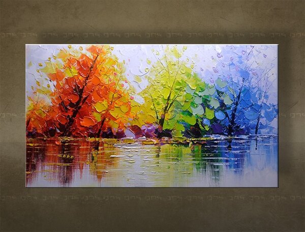 Maľovaný obraz na stenu STROMY - 130×70 cm / Klasický 2 cm