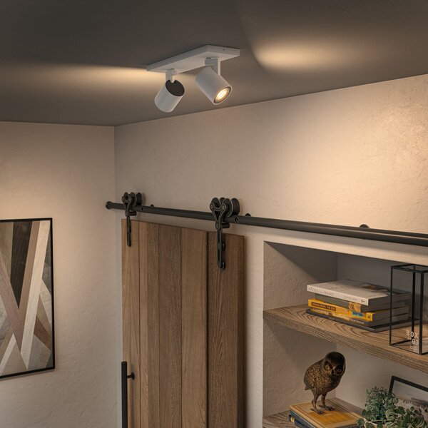 Stropné svietidlá Philips Hue, Philips Hue Runner, stmievateľné, Biela, Obývacia izba, Hliník, Moderný