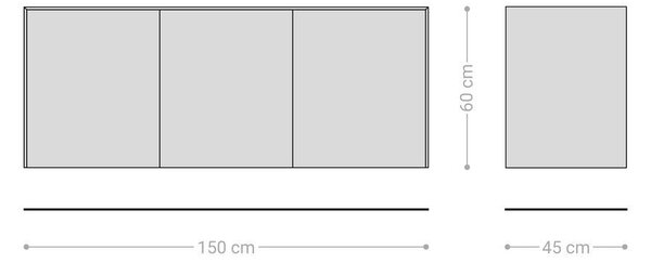 DELIFE Komoda Cuor 150 cm keramika Minas Melange bielo-béžová 3 dvierka závesná